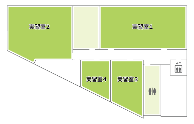 5Fフロア 実習室1、実習室2、実習室3、実習室4